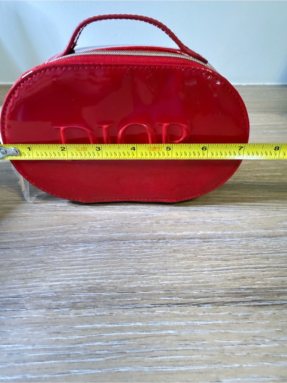 Dior Red Patent Logo Top-Handle Makeup Bag - Picture 10 of 13